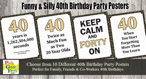 40th Birthday Party Posters Funny Quotes