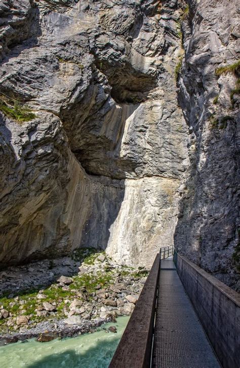 Glacier Canyon in Grindelwald, Swiss Stock Photo - Image of famous ...