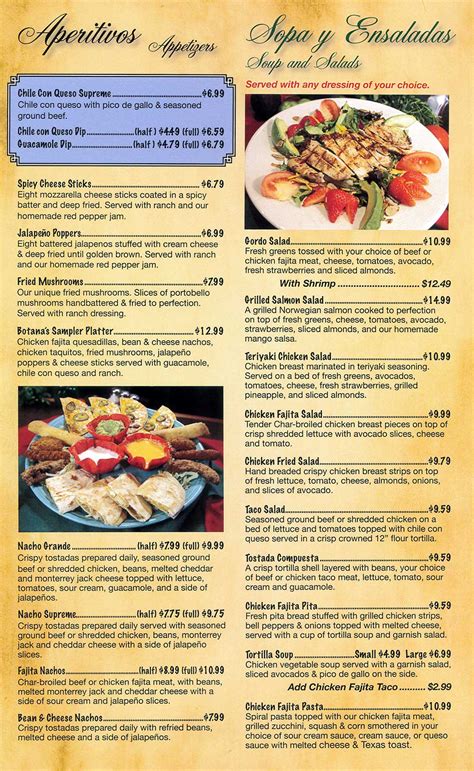 Menus - The Plaza Restaurant & Bar Delicious Mexican Dishes