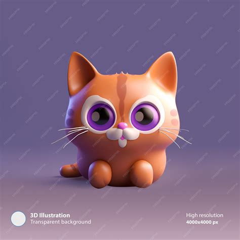 Premium PSD | Render_emoji_cat_kitty_blue_purple