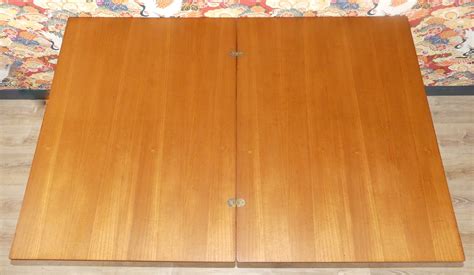 Large Teak Dining Table with Folding Turning Mechanism, 1960s for sale at Pamono