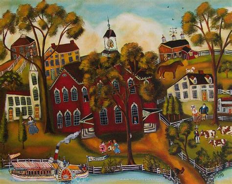 Primitive American folk by self taught artist Sharon Eyres | Naive art ...