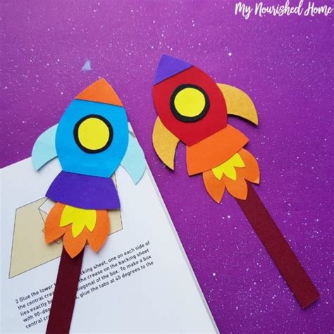 Paper Rocket Bookmark Craft for Kids | My Nourished Home