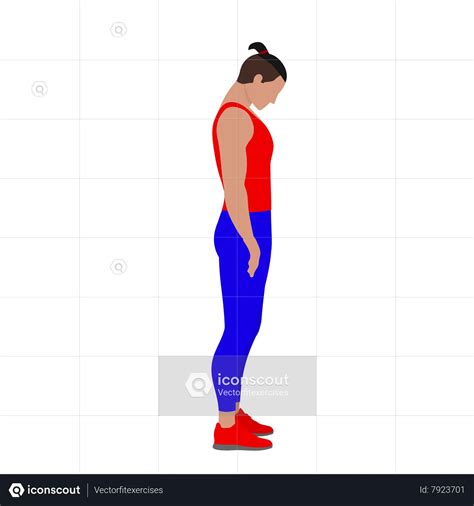 Man Doing Neck Flexion Stretching Animation - Free Download Gym & Fitness Animations | IconScout