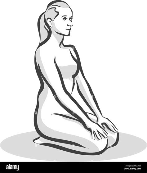 Vajrasana pose Black and White Stock Photos & Images - Alamy