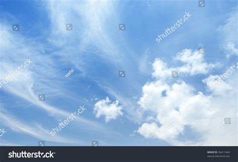 Beautiful Clouds And Sky With Wind Blowing. Stock Photo 56411464 ...