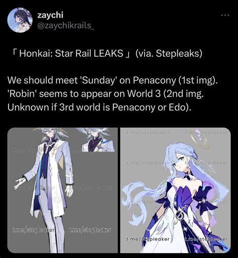 Sunday and Robin clarification from Mai : r/HonkaiStarRail_leaks