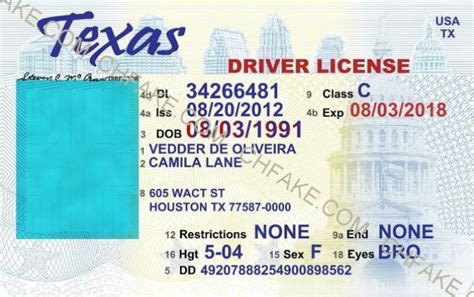 Texas Temporary Drivers License Template - mzaerler