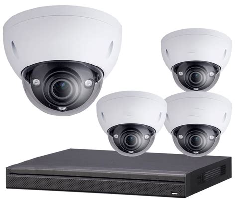 4-Camera 4K Indoor/Outdoor Motorized Dome IP Security Camera System