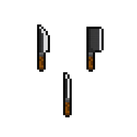 kitchen knife with different shape in pixel art style 20577609 Vector Art at Vecteezy