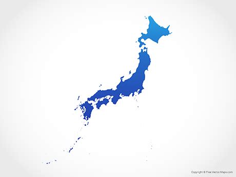 Printable Vector Map of Japan - Blue | Free Vector Maps