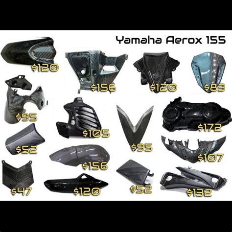 Carbon Fiber Accessories for Yamaha Aerox 155, Motorbikes, Motorbike ...