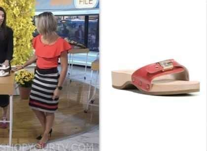 The Today Show: October 2023 Dylan Dreyer's Red Wooden Platform Sandals | Shop Your TV