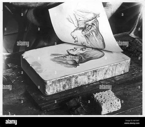 Making A Lithograph Stock Photo - Alamy