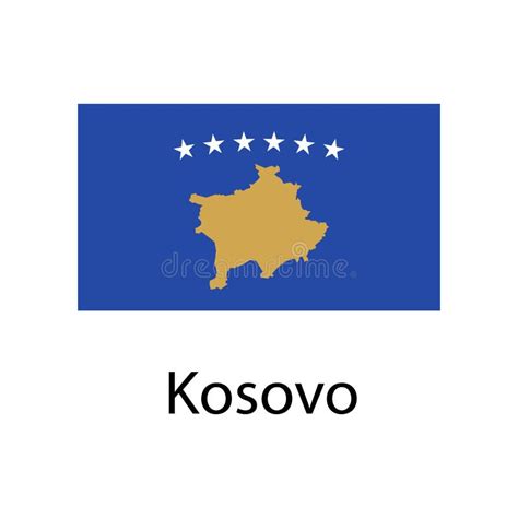 Flag of Kosovo with Name Icon. Official Colors and Proportion Correctly ...