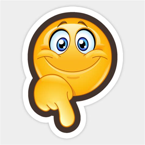 Emoji Emoticon pointing down - Emoji - Sticker | TeePublic