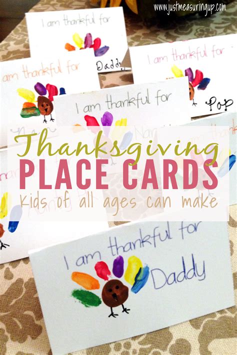 Thanksgiving Place Cards that Kids Can Make - Free Printable