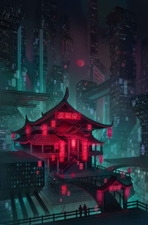 ArtStation - Night city, Lily Morran | Night city, Night illustration, Night art