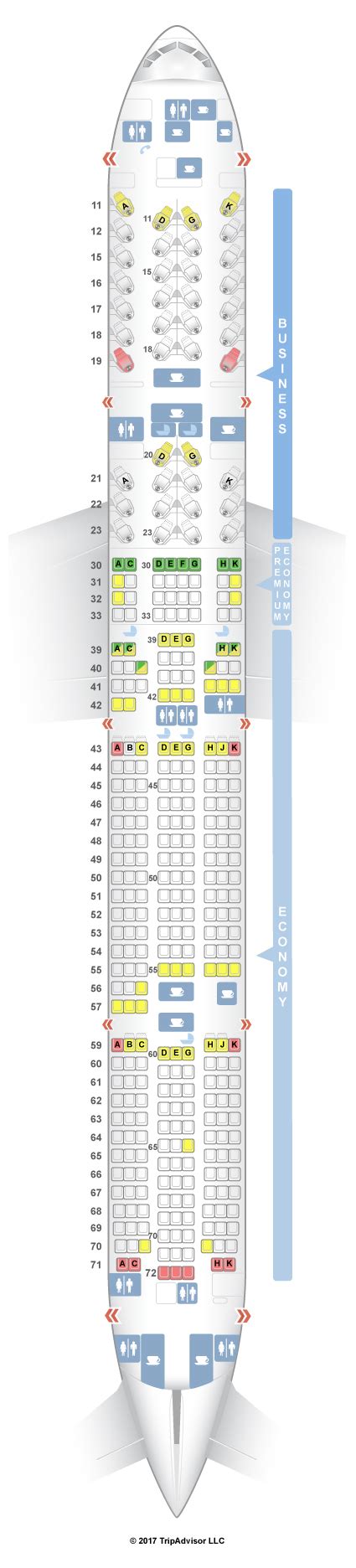 SeatGuru Seat Map Cathay Pacific Boeing 777-300ER (77G) Three Class