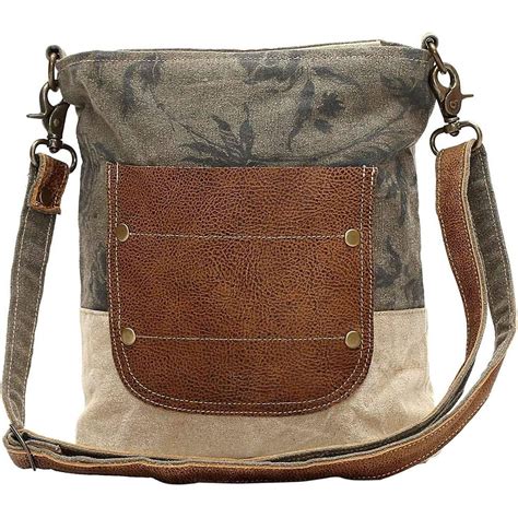 Myra Bag - Myra Bags Leather Pocket Upcycled Canvas Shoulder Bag S-0945 - Walmart.com - Walmart.com