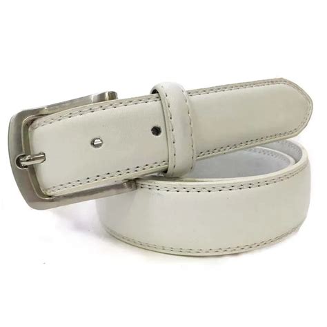 Mens Casual White Belts Leather Luxury Man White Belts Designers With Double Stitching Golf Belt ...