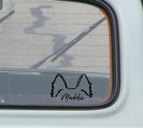 Yorkie Dog Ear Silhouette Decal, Dog Ears, Cute Car Decals ...