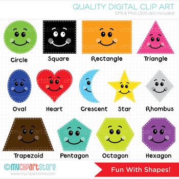 Clipart - Fun with Shapes, Back to School by MyClipArtStore | TpT