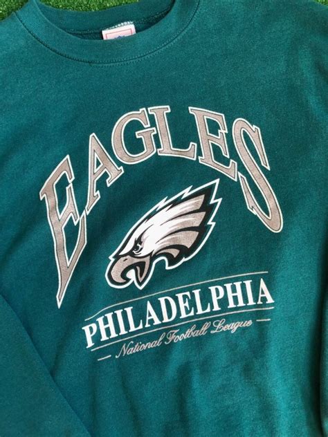 90’s Philadelphia Eagles Midnight Green NFL Crewneck Sweatshirt Size ...