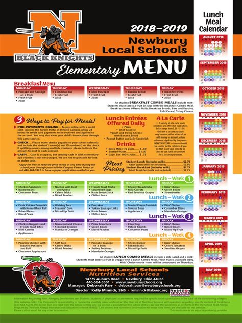 2018-2019 Elementary Menu | PDF | Meal | Lunch