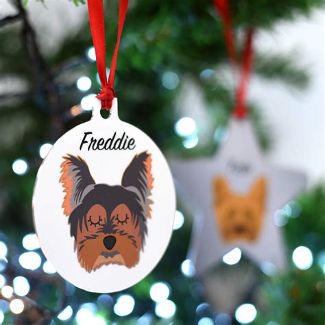 Yorkshire Terrier Dog Christmas Decoration Personalised By Hoobynoo