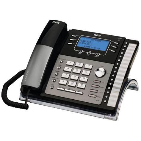 RCA 25423RE1 4-Line Expandable Corded Phone, Four Lines, Expandable To 16 Handsets, Speakerphone ...