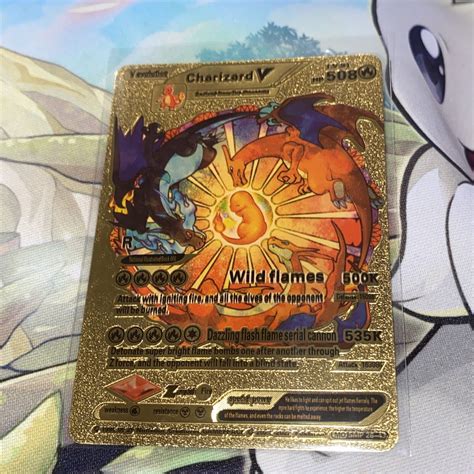 Mavin | Charizard V Fire Evolution Gold Foil FanArt Pokémon Card LV. 91 HP 508 W Sleeve