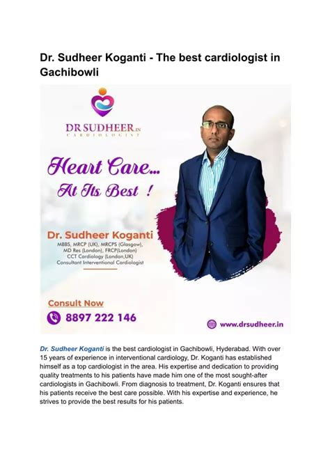 PPT - The best cardiologist in Gachibowli | Dr. Sudheer Koganti ...