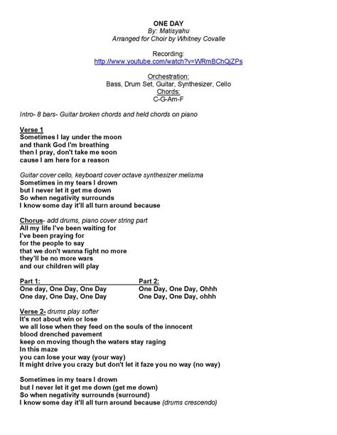 One Day Lyrics by Alysia Lee - Issuu