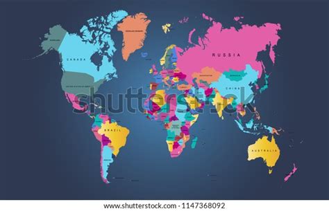 Color world map vector