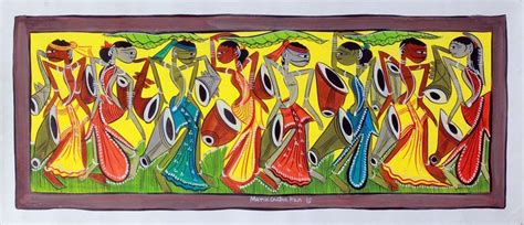 Patachitra painting, 'The Santhal Tribe II' | Tribal art drawings ...