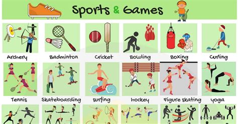 List of Sports: Names of Different Types of Sports and Games • 7ESL