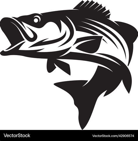 Striped bass fish fishing Royalty Free Vector Image