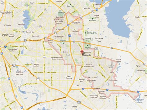 Mesquite, Texas Map