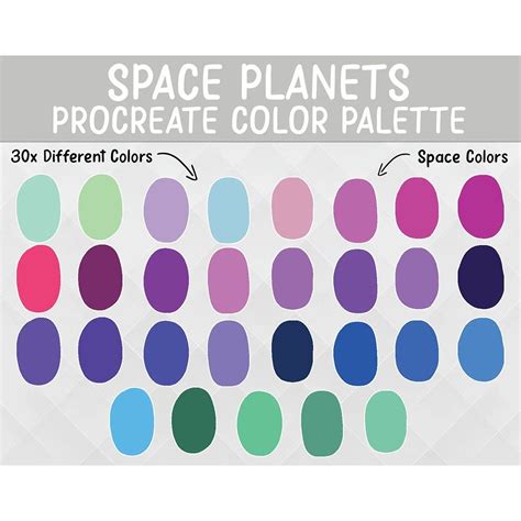 Space Planets Digital Color Palette, Procreate Swatches, Procreate Colors, Procreate Art, iPad ...