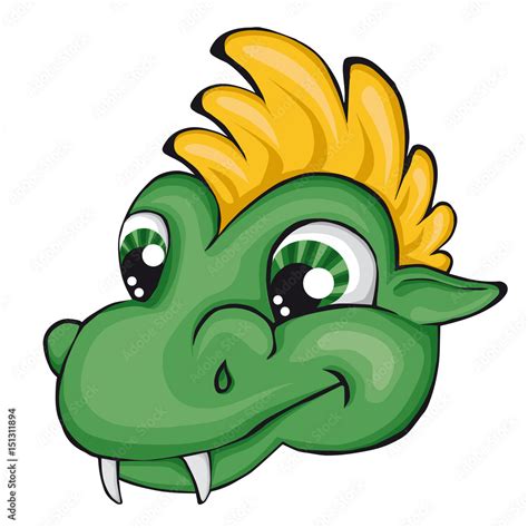 Dragon's head. Cartoon style. Isolated image on white background. Clip art for children. Stock ...