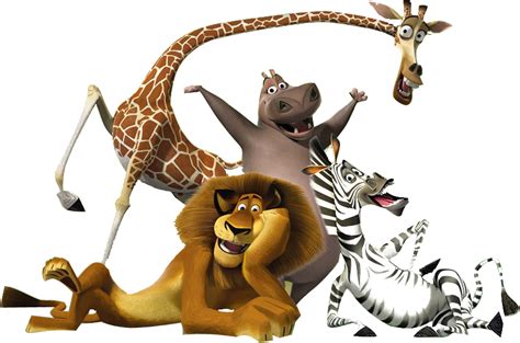 Alex, Marty, Melman and Gloria by DarkMoonAnimation on DeviantArt