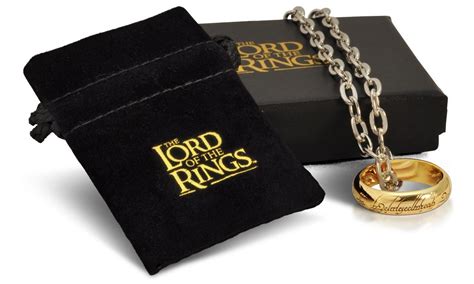 The Lord of the Rings - Ring The One Ring Replica (gold plated) - Movie jewelry - Film necklace ...