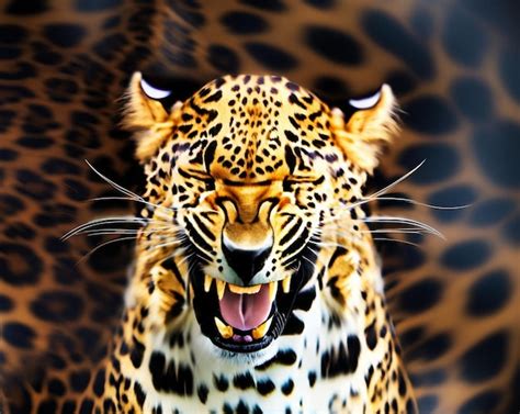 Premium AI Image | leopard roar on black background