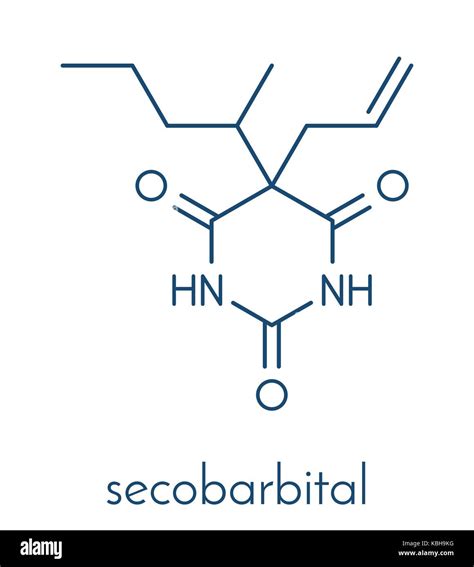 Secobarbital barbiturate sedative, chemical structure. Skeletal formula Stock Vector Image & Art ...