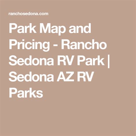 Park Map and Pricing - Rancho Sedona RV Park | Sedona AZ RV Parks ...