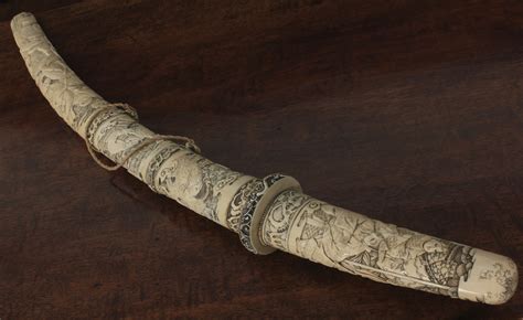 Victorian Carved Ivory Japanese Wakizashi Samurai Sword | 516944 | Sellingantiques.co.uk