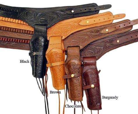 Western Cowboy Style Genuine Cowhide Leather Single Holster Pistol Case ...