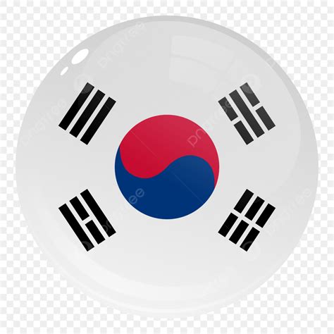 Gambar Bendera Negara Bulat Korea Selatan, Bulat, Negara, Bendera Korea ...