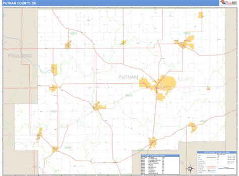 Putnam County, Ohio Zip Code Wall Map | Maps.com.com